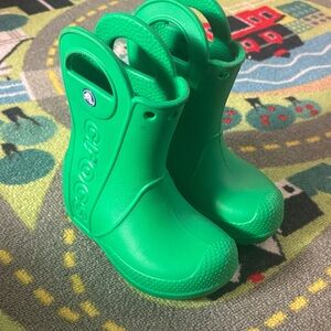 CROCS Kids Vibrant Green Boots
